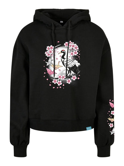 Midnight Sakura Full Design  Ladies Organic Oversized Hoody