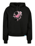 Midnight Sakura Circle Design Ladies Organic Oversized Hoody