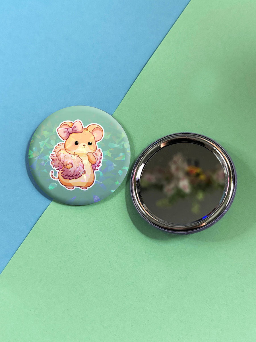 Fashionista Mice Society Button Taschenspiegel verschiedene Design Varianten