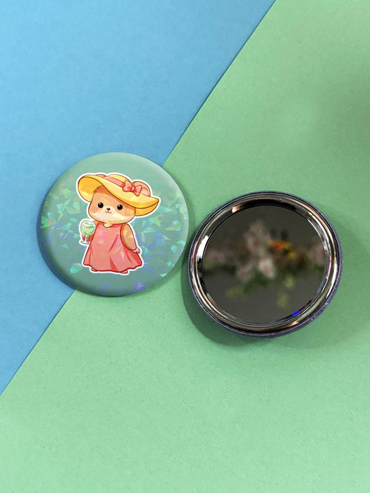 Fashionista Mice Society Button Taschenspiegel verschiedene Design Varianten