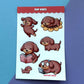 Kawaii Pup Dachshund Stickerbogen Holo Glitter Finish