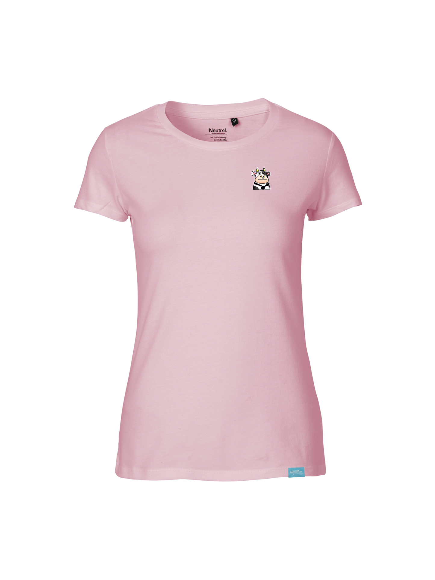 Kawaii Cow Ladies Fit Shirt - Small Design