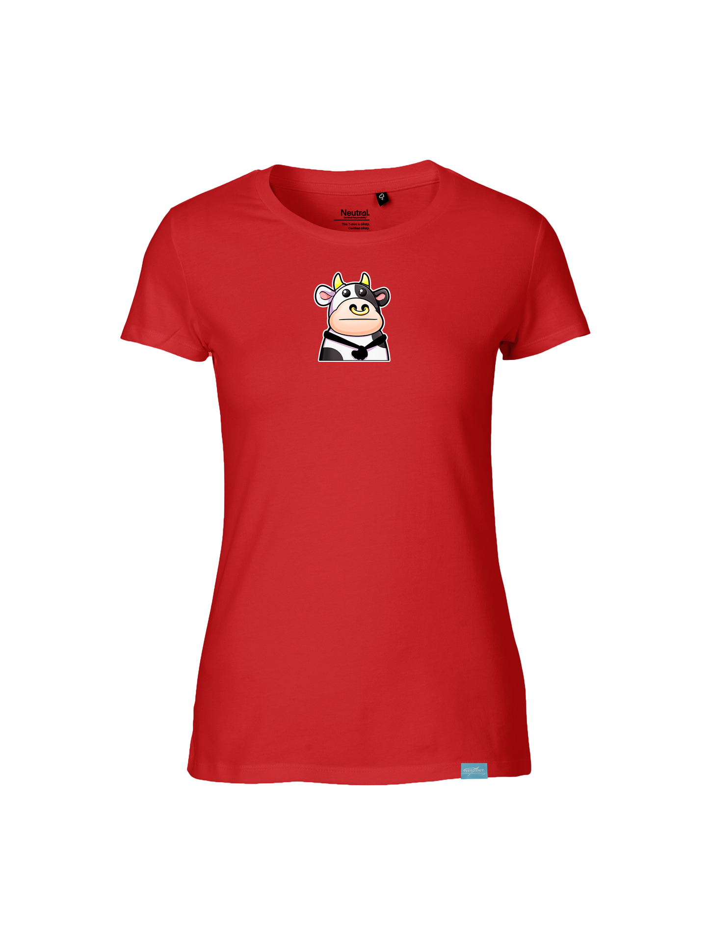 Kawaii Cow Ladies Fit Shirt - Big Design