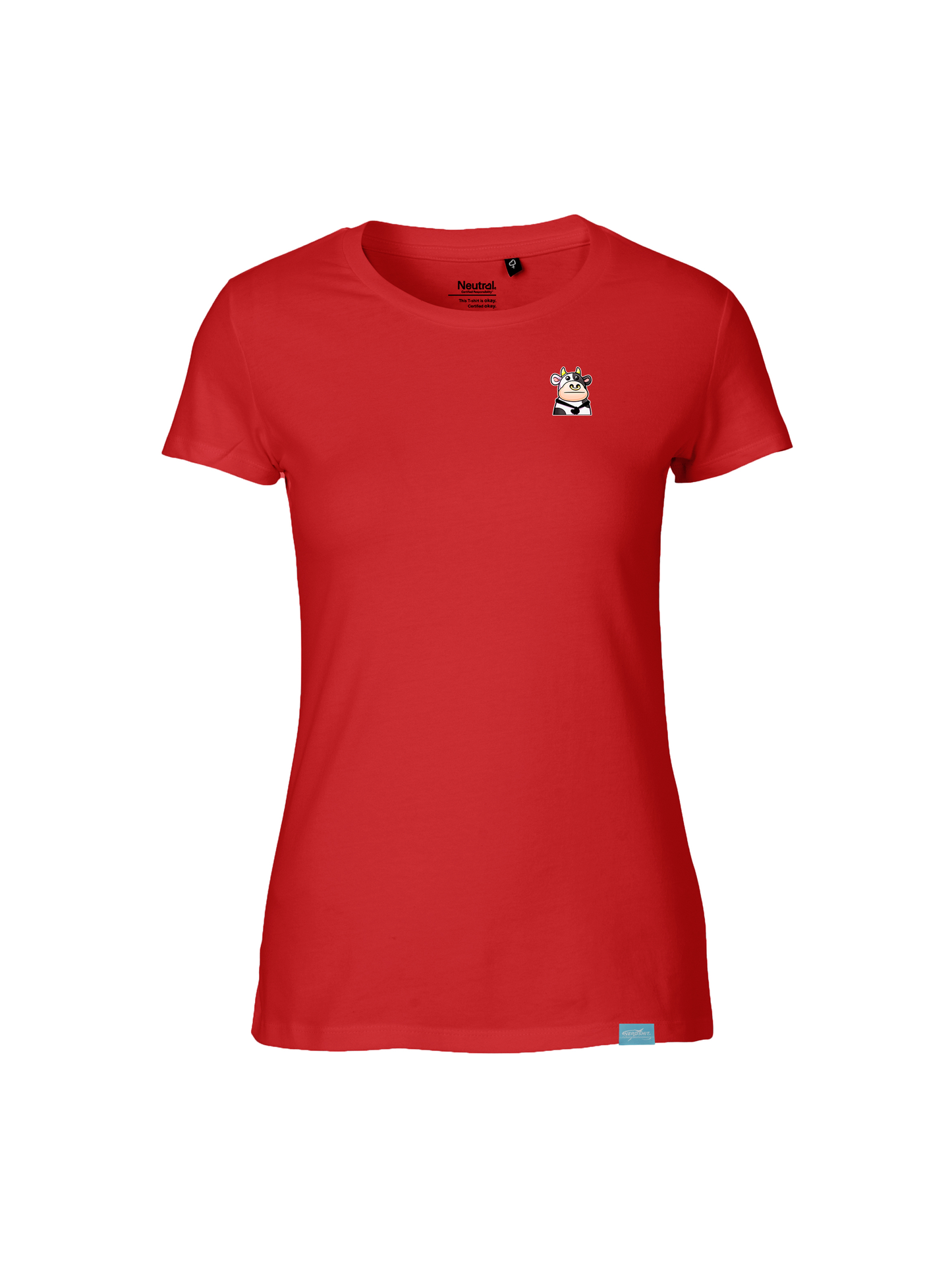 Kawaii Cow Ladies Fit Shirt - Small Design