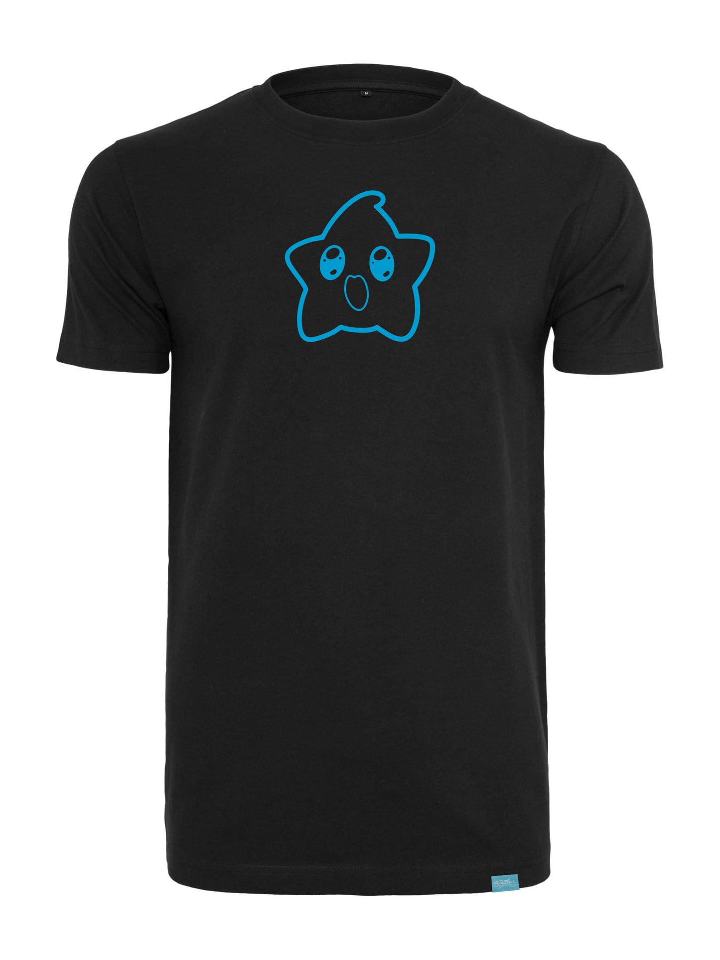 Happy Star Black - Round Neck T-Shirt