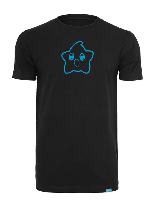 Happy Star Black - Round Neck T-Shirt
