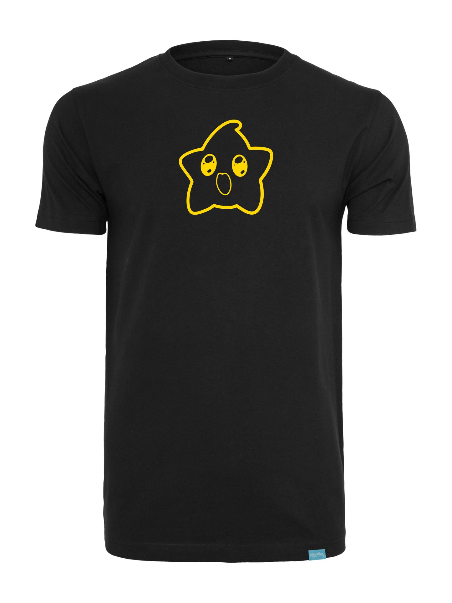 Happy Star Black - Round Neck T-Shirt
