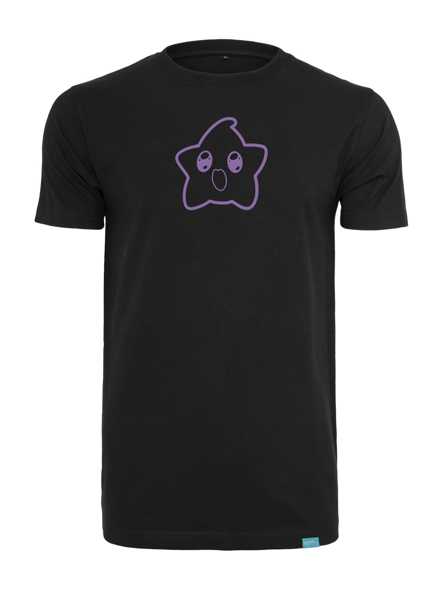 Happy Star Black - Round Neck T-Shirt