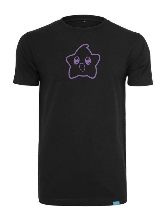 Happy Star Black - Round Neck T-Shirt