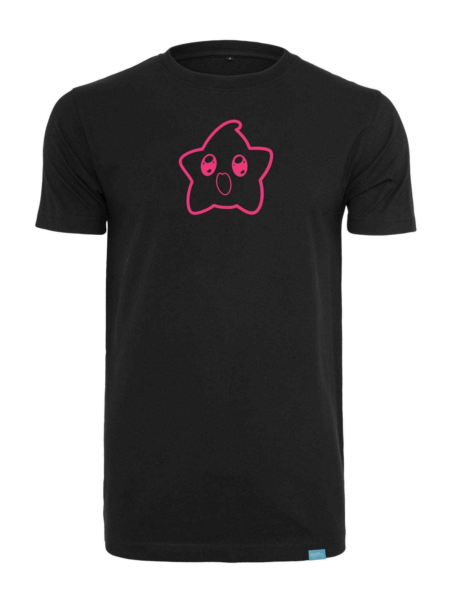 Happy Star Black - Round Neck T-Shirt