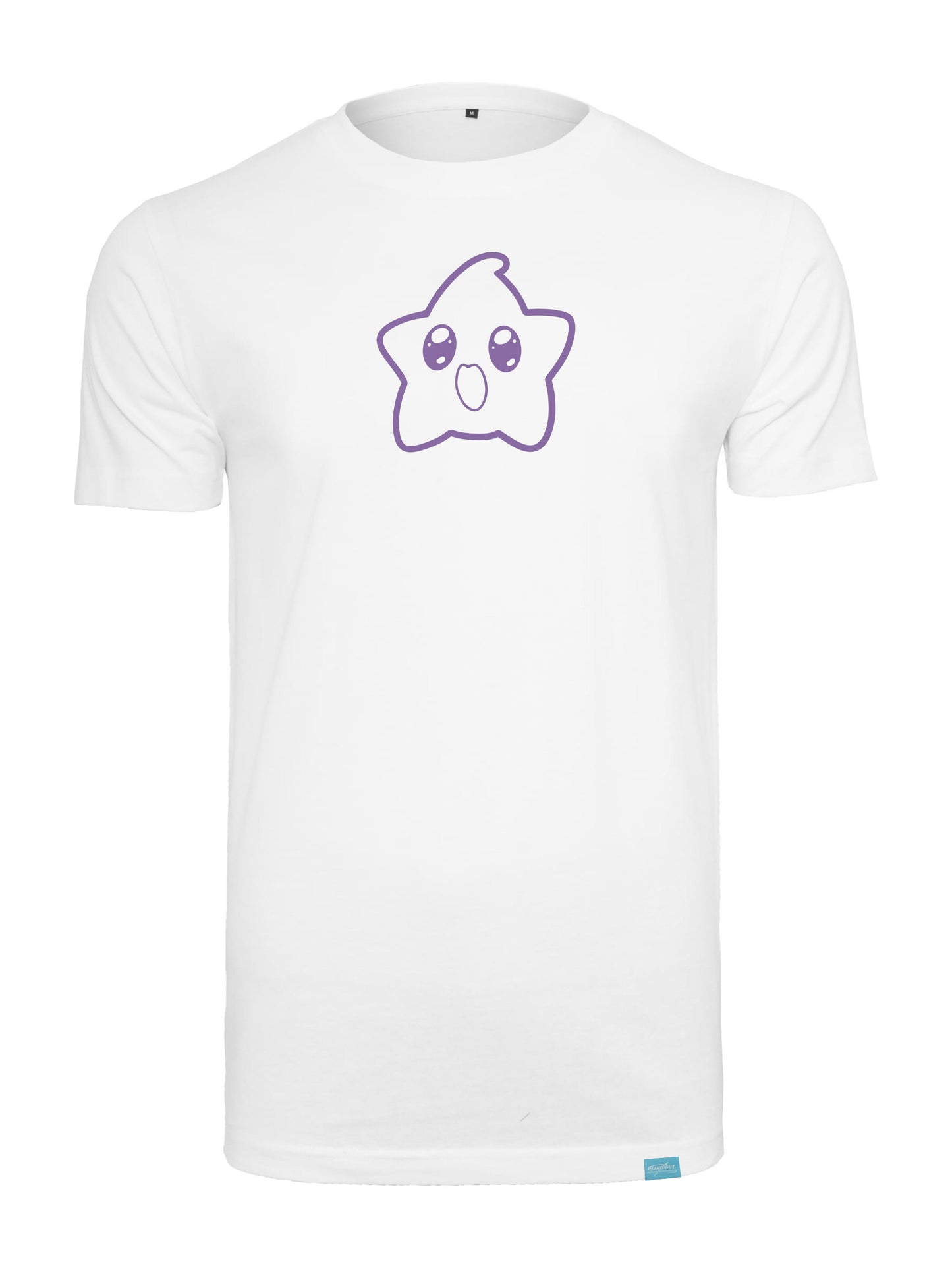 Happy Star White - Round Neck T-Shirt