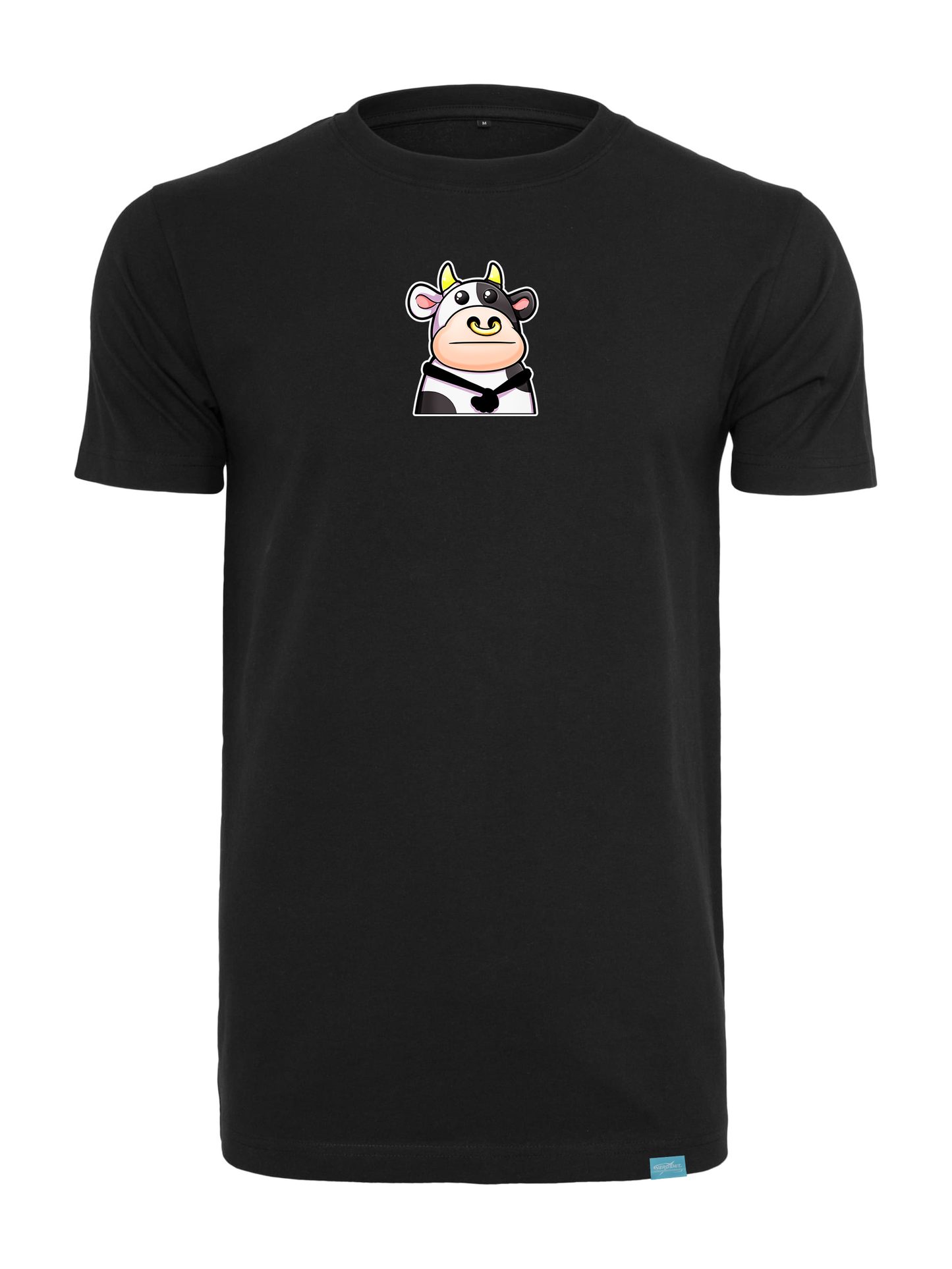 Kawaii Cow Round Neck T-Shirt - Big Design