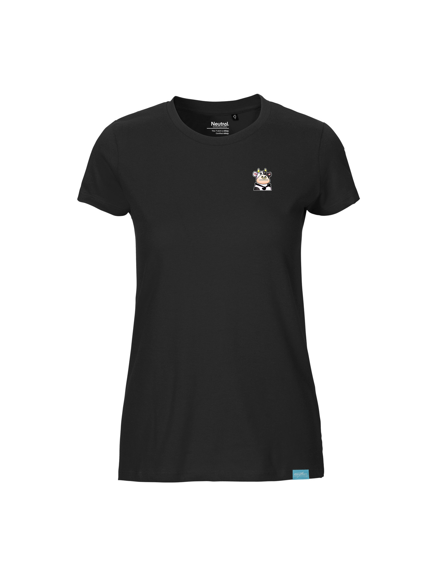 Kawaii Cow Ladies Fit Shirt - Small Design