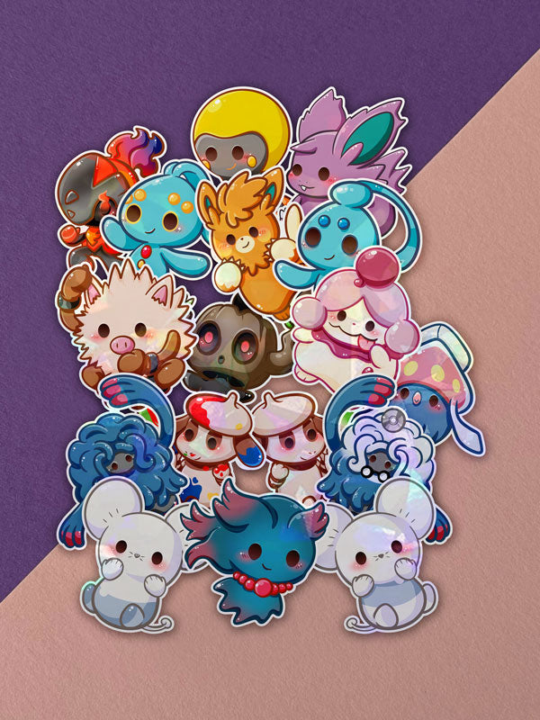 Kawaii Monster Sticker Vol. 8 - Komplettset 17 Stück