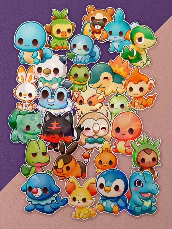 Kawaii Monster Sticker Vol. 4 - Komplettset 24 Aufkleber