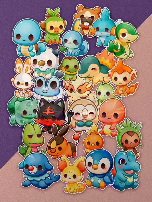 Kawaii Monster Sticker Vol. 4 - Komplettset 24 Aufkleber