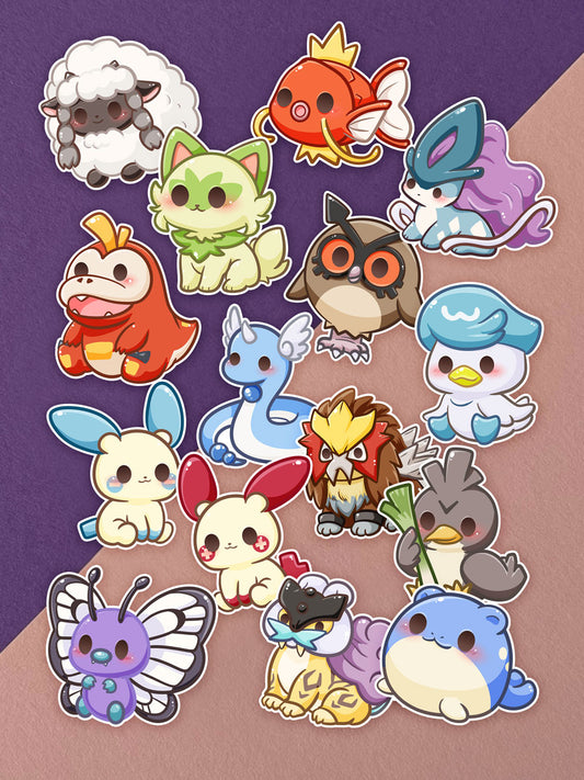 Kawaii Monster Sticker Vol. 3 - Komplettset 15 Aufkleber