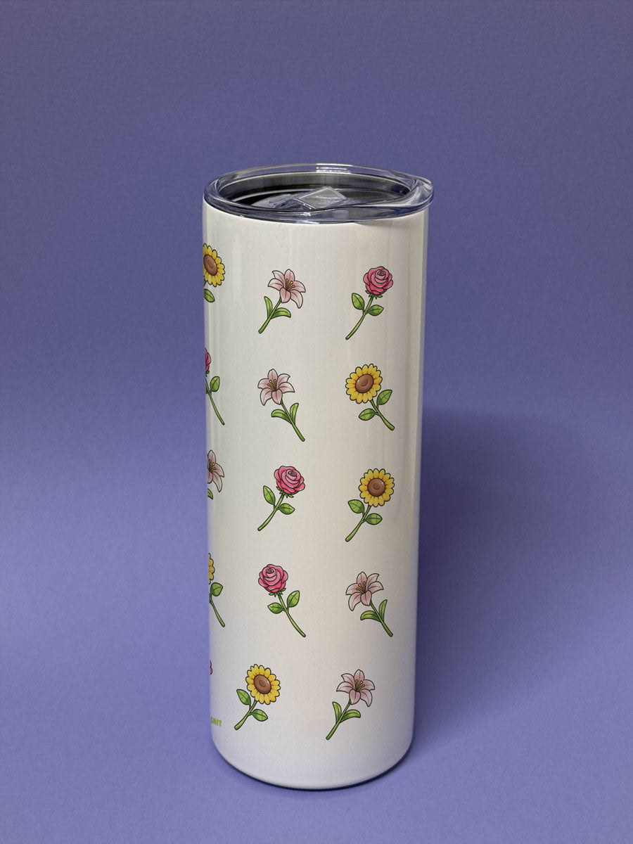 Flower Power Metall Tumbler Thermobecher Kaffeebecher to go