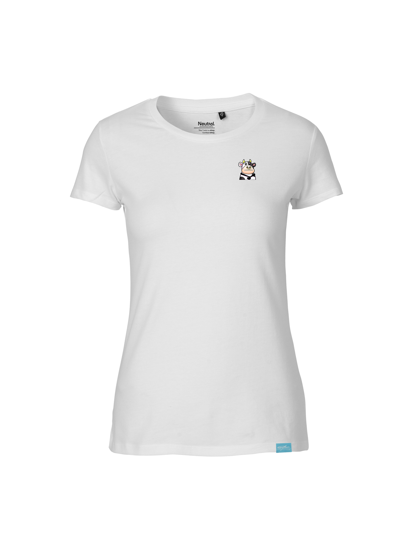 Kawaii Cow Ladies Fit Shirt - Small Design
